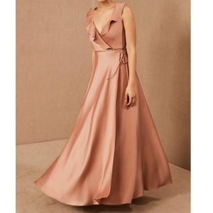 BHLDN Tansy Satin Charmeuse Maxi Dress (Sedona Sunset)